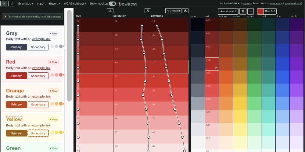 InclusiveColors homepage screenshot
